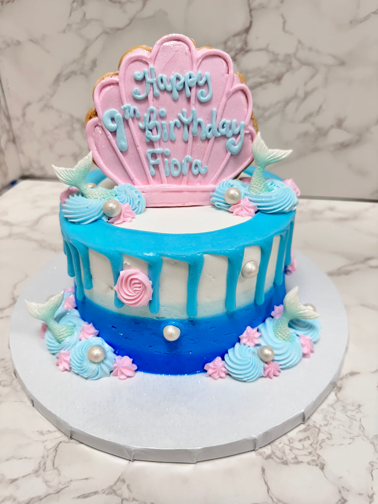 Mermaid Cake with Shell Cookie