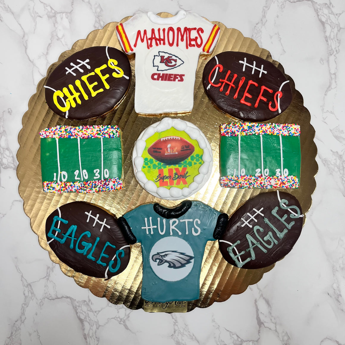 Super Bowl Decorated Cookie Tray