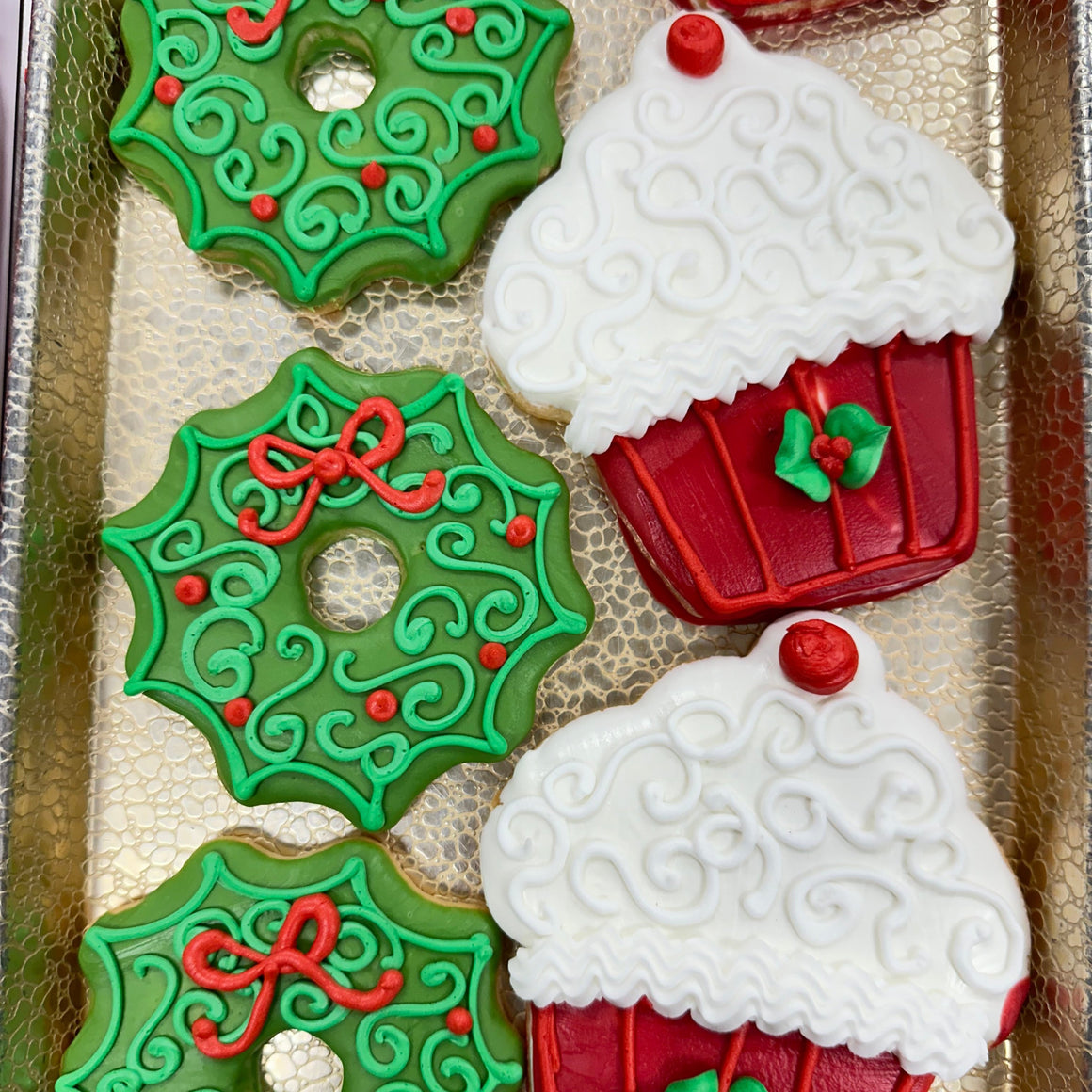 Wreath or Christmas Cupcake Cookie