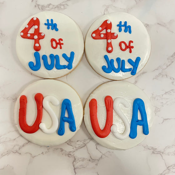 4th of July Decorated Round Cookies