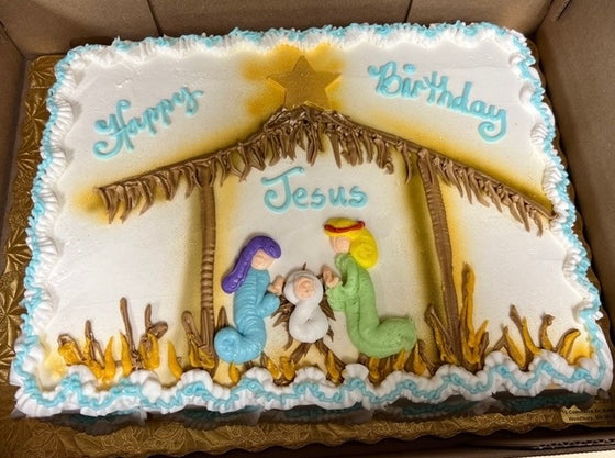 Nativity Artistic Sheet Cake