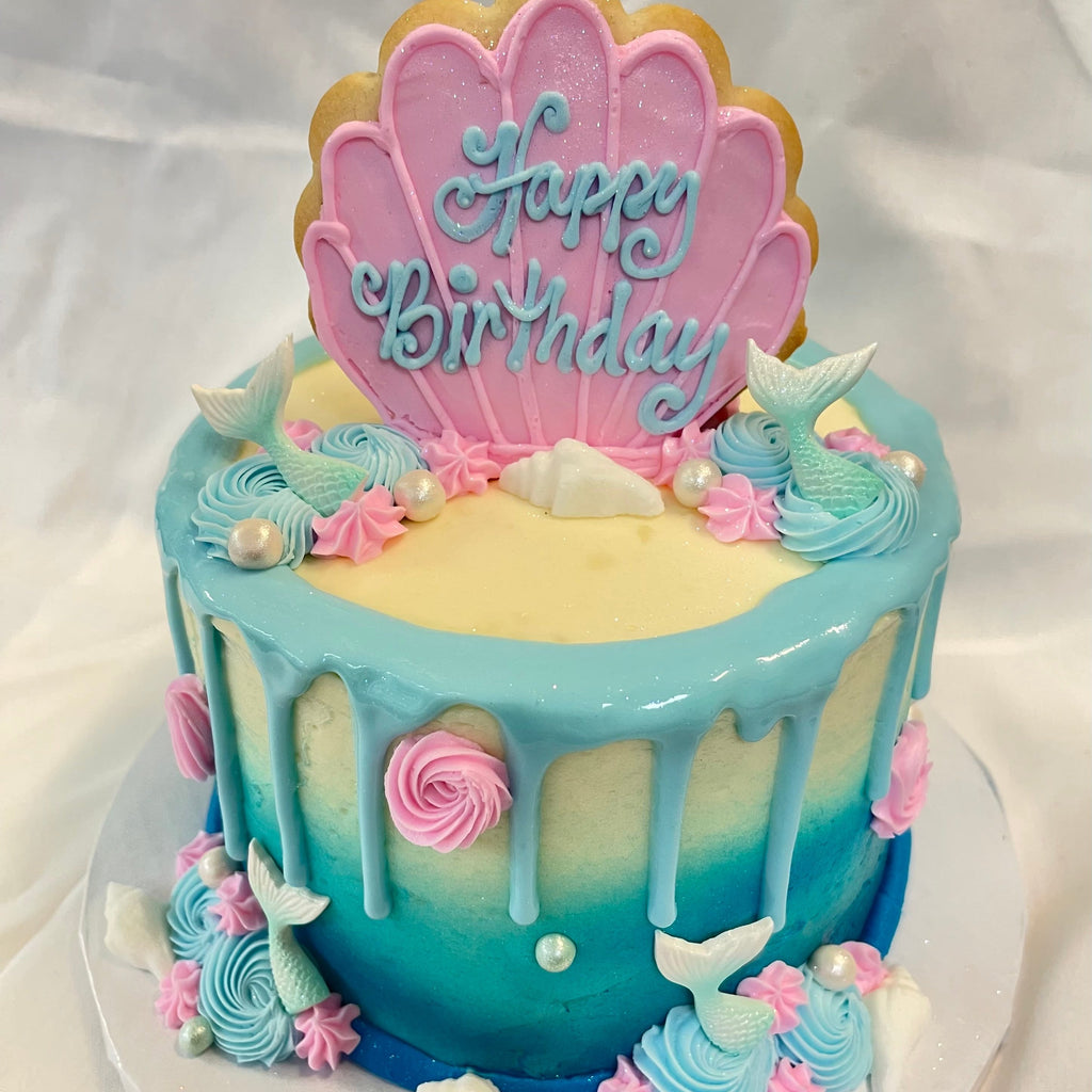 Mermaid Cake with Shell Cookie