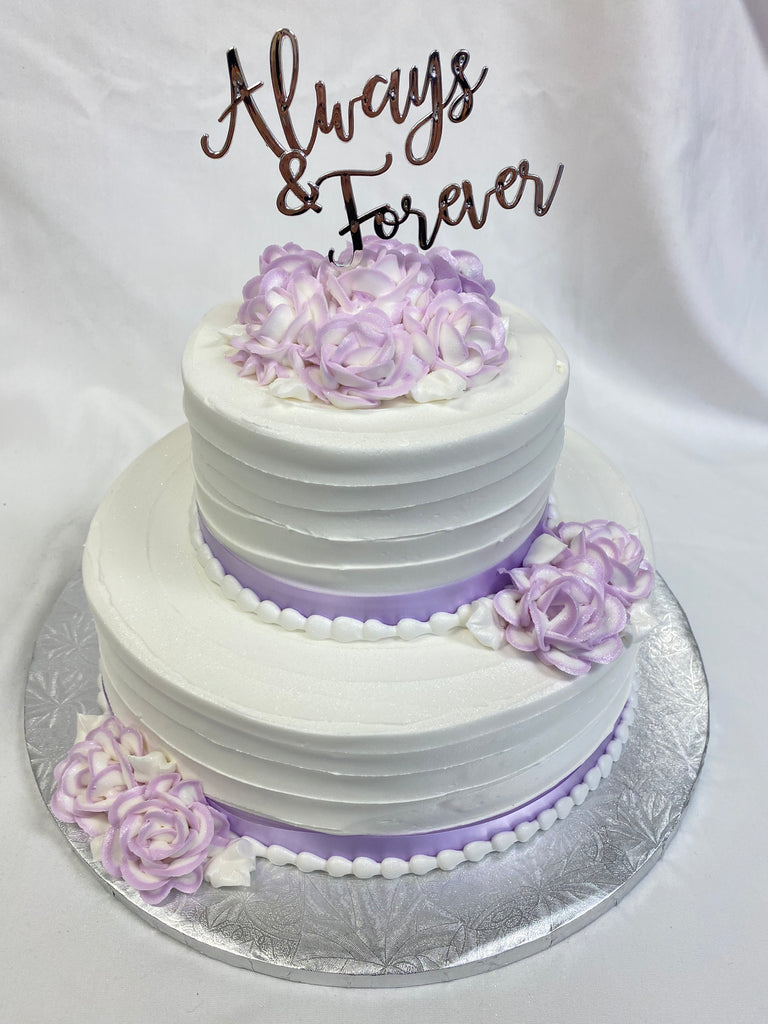 Rose & Ribbon Tiered Cake with Topper