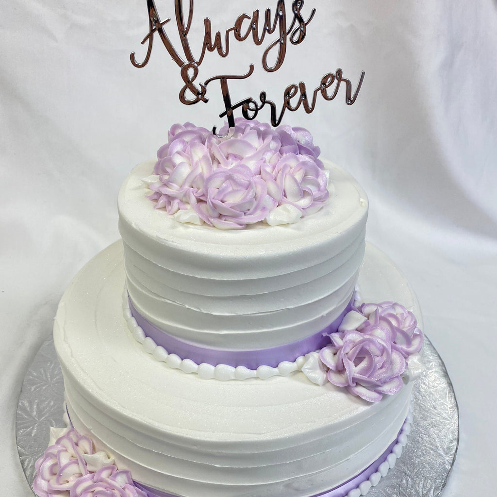 Rose & Ribbon Tiered Cake with Topper