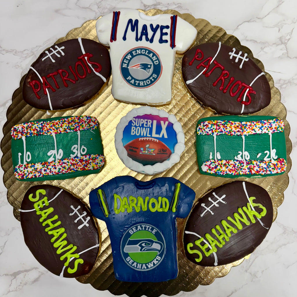 Super Bowl Decorated Cookie Tray