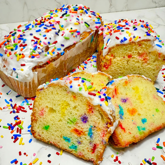 Frosted Rainbow Sprinkle Sweet Bread