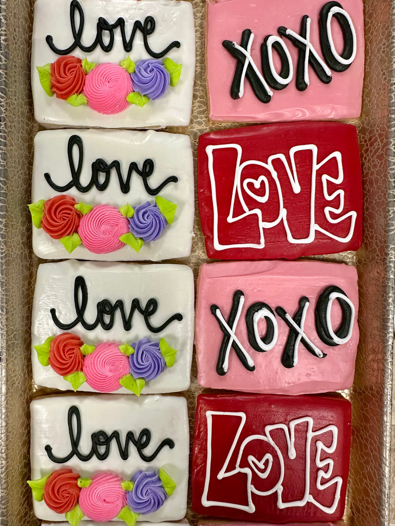 LOVE Valentine Decorated Cookies