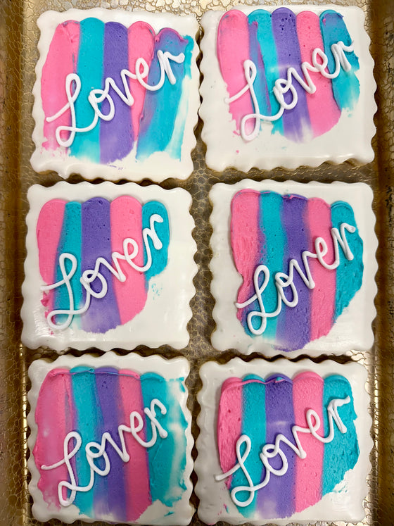 Watercolor Lover Decorated Cookies