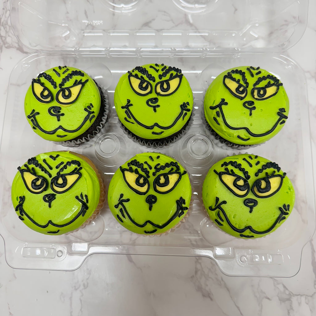 Grinch Face Cupcakes