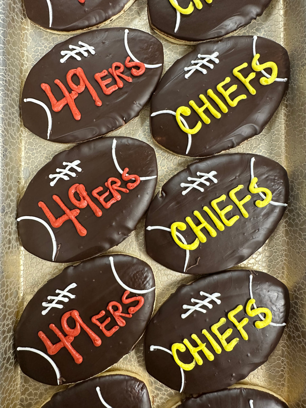 Football Decorated Cookie (Chiefs or 49ers)