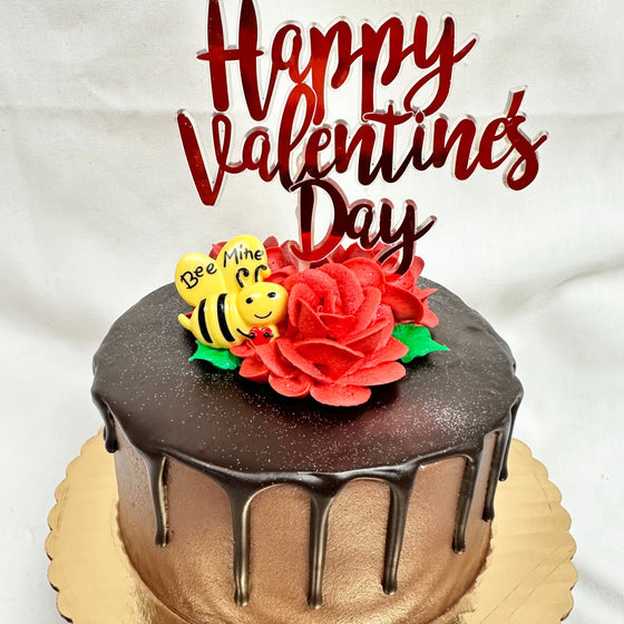 Chocolate Chocolate Drip Valentines 6" Cake