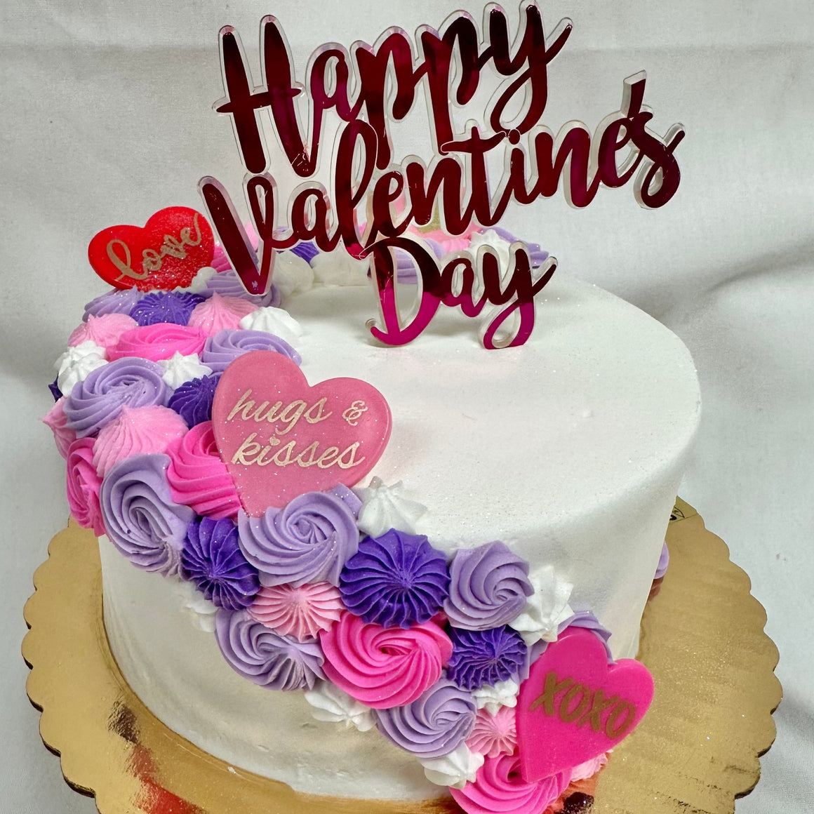 Floral Cascade Valentine's 6" Cake