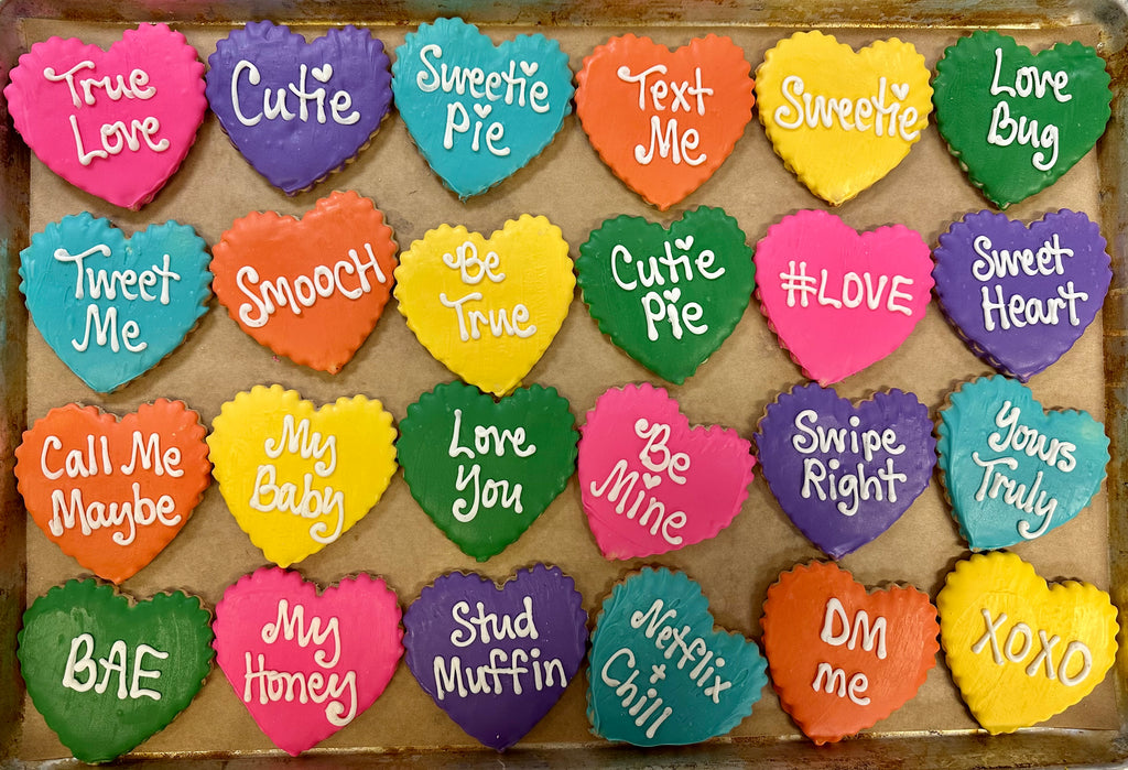 Conversation Heart Decorated Cookies