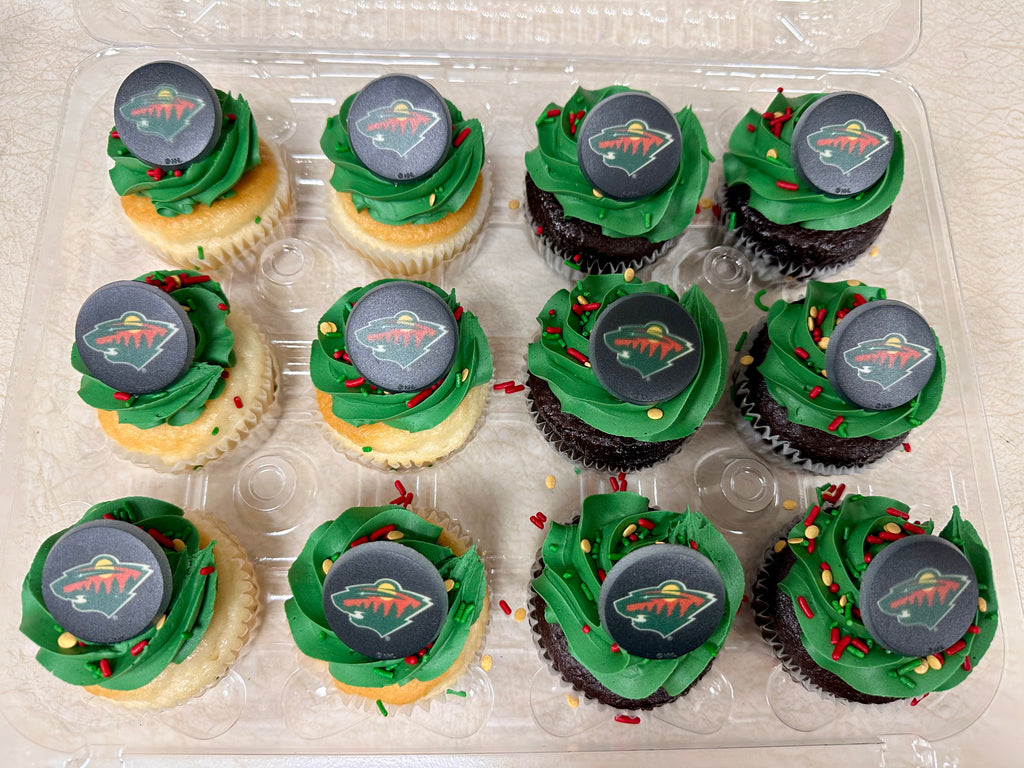 Wild Hockey Team Dozen Cupcakes