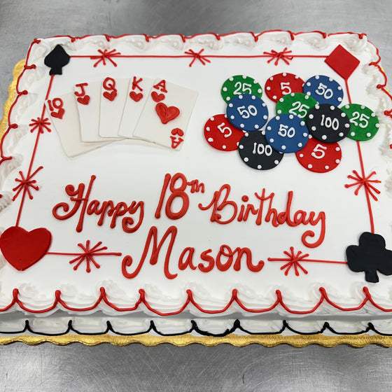 Poker Design Sheet Cake