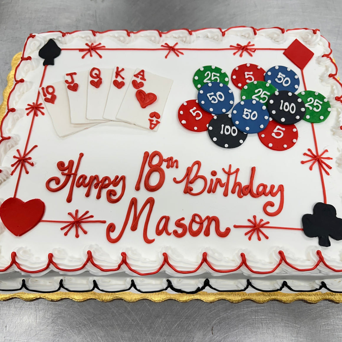Poker Design Sheet Cake