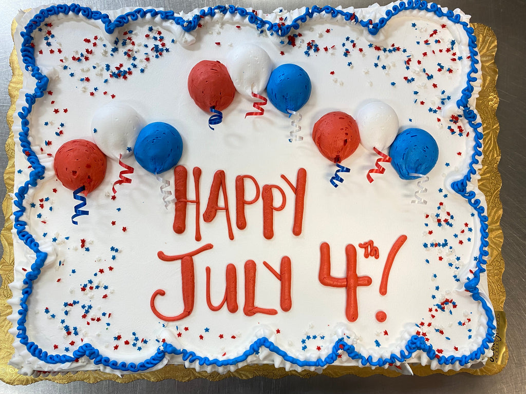 USA Colors, Traditional Balloon Design, Sheet Cake