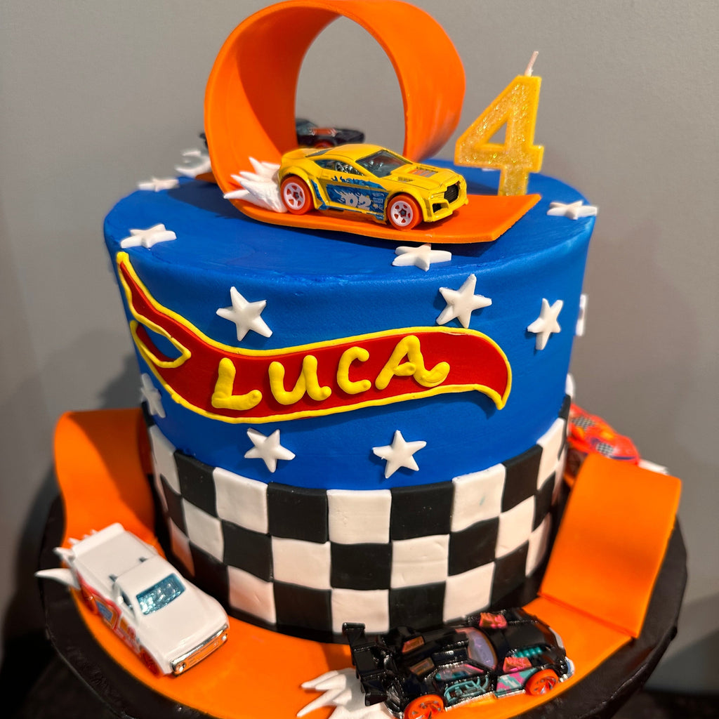 Hot Wheels Cake (4 layer 7" round)