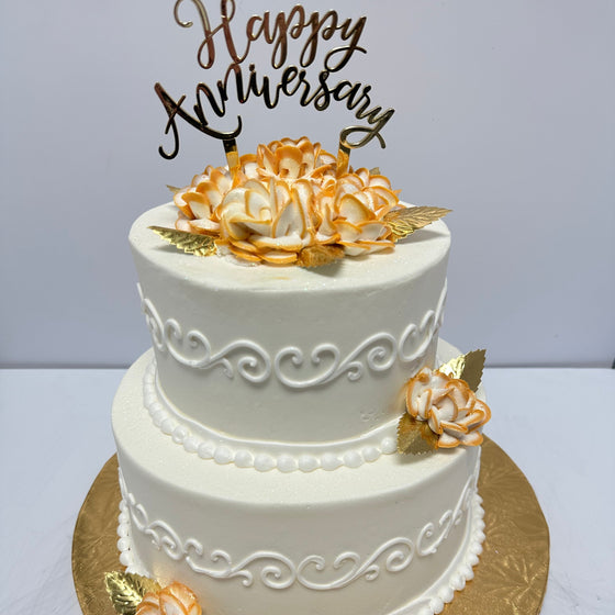 Delicate Design Tiered Cake with Topper