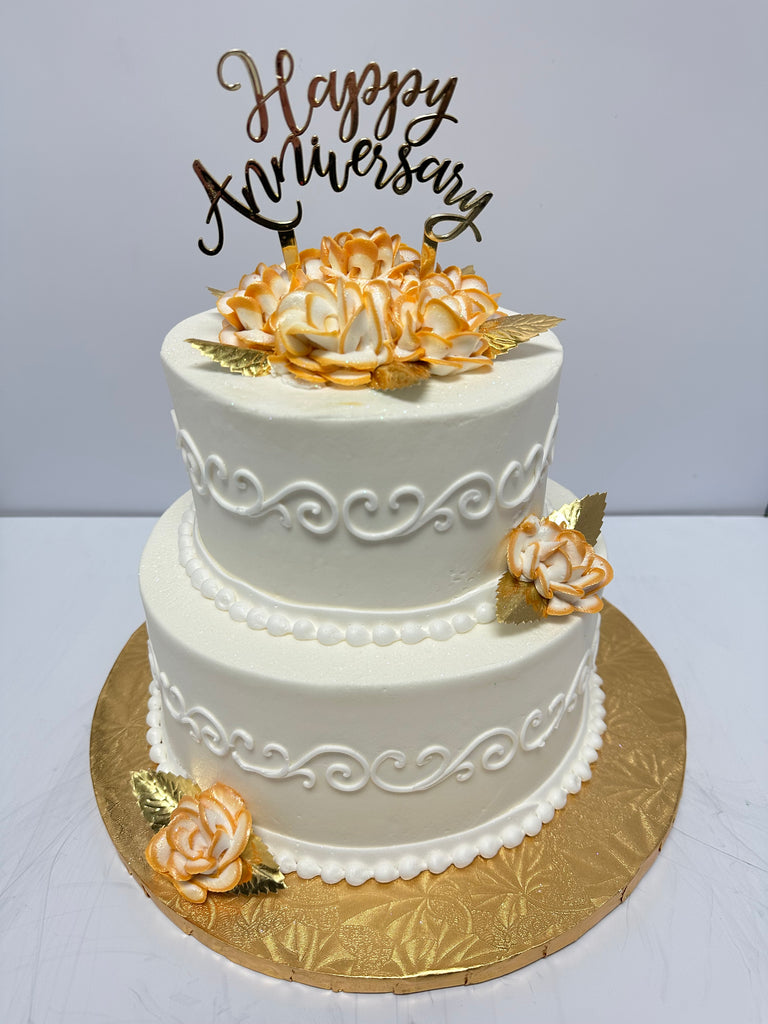 Delicate Design Tiered Cake with Topper