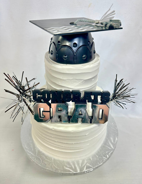 Horizontal Stucco Graduation Tiered 7"-4" Grad Cake (Require 7-10 days notice)