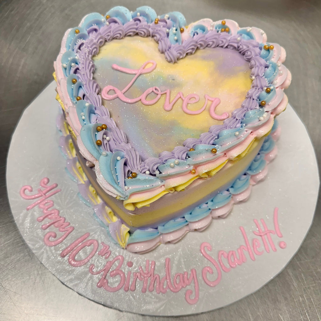 Double Layer 9" Heart Shaped Cake "Lover Album"