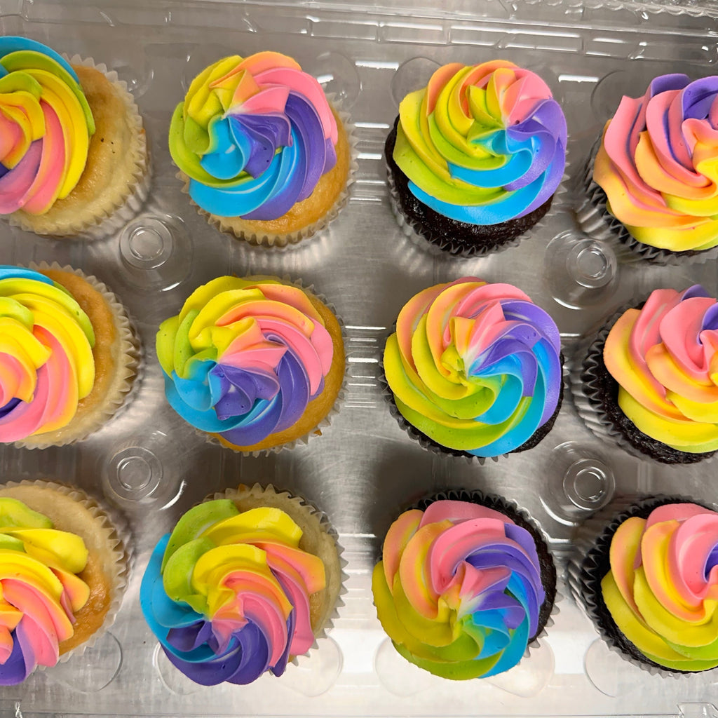 Rainbow Swirl Cupcakes