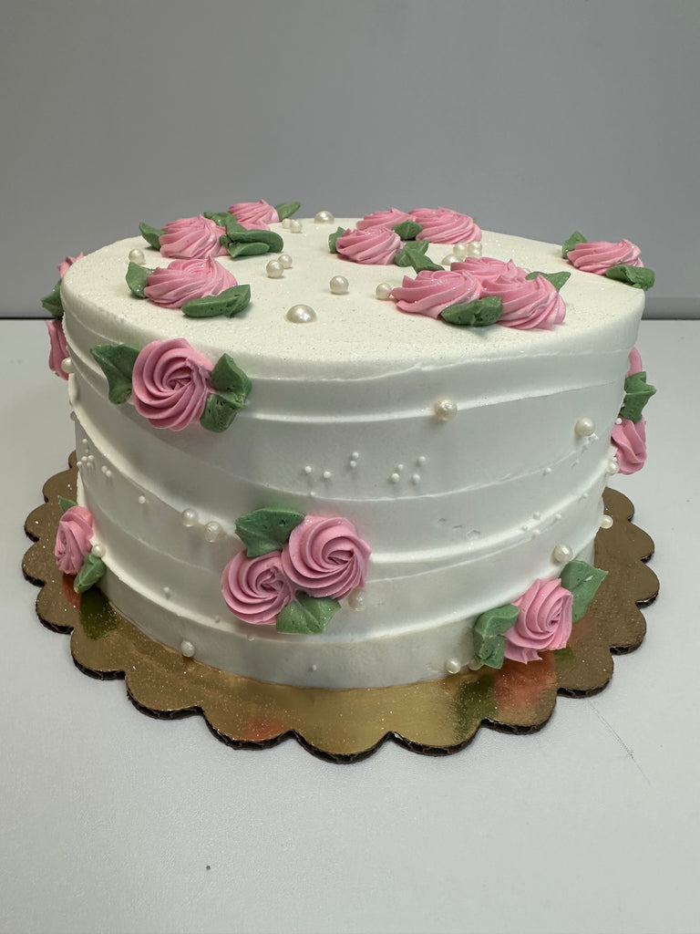 Pearl & Rosettes Round Cake