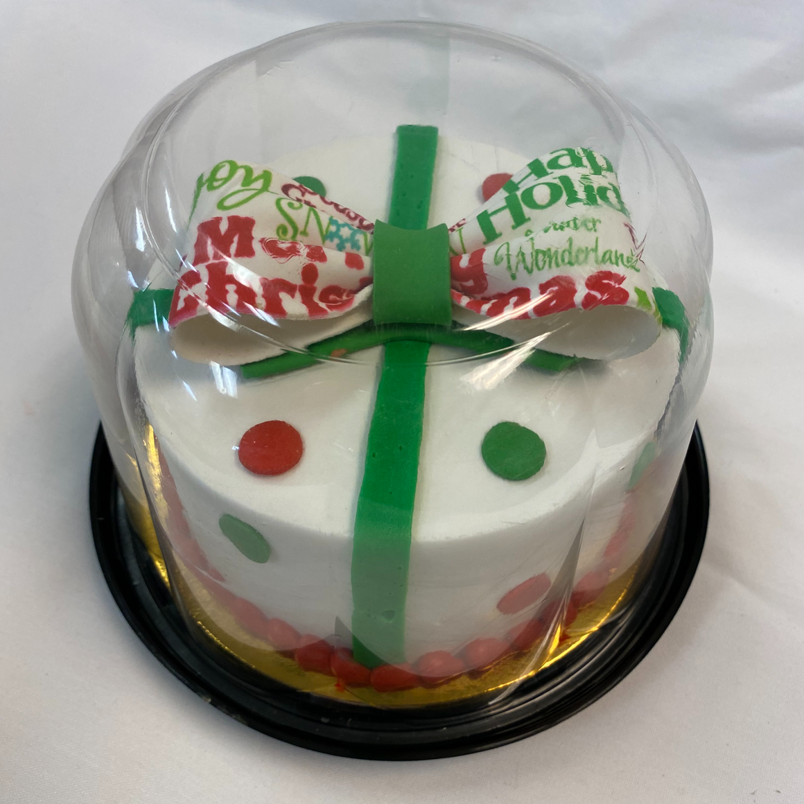 Petite Holiday Present Cake with Printed Fondant Bow