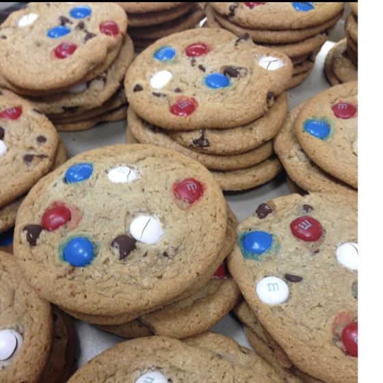 Red/White/Blue M & M Cookies