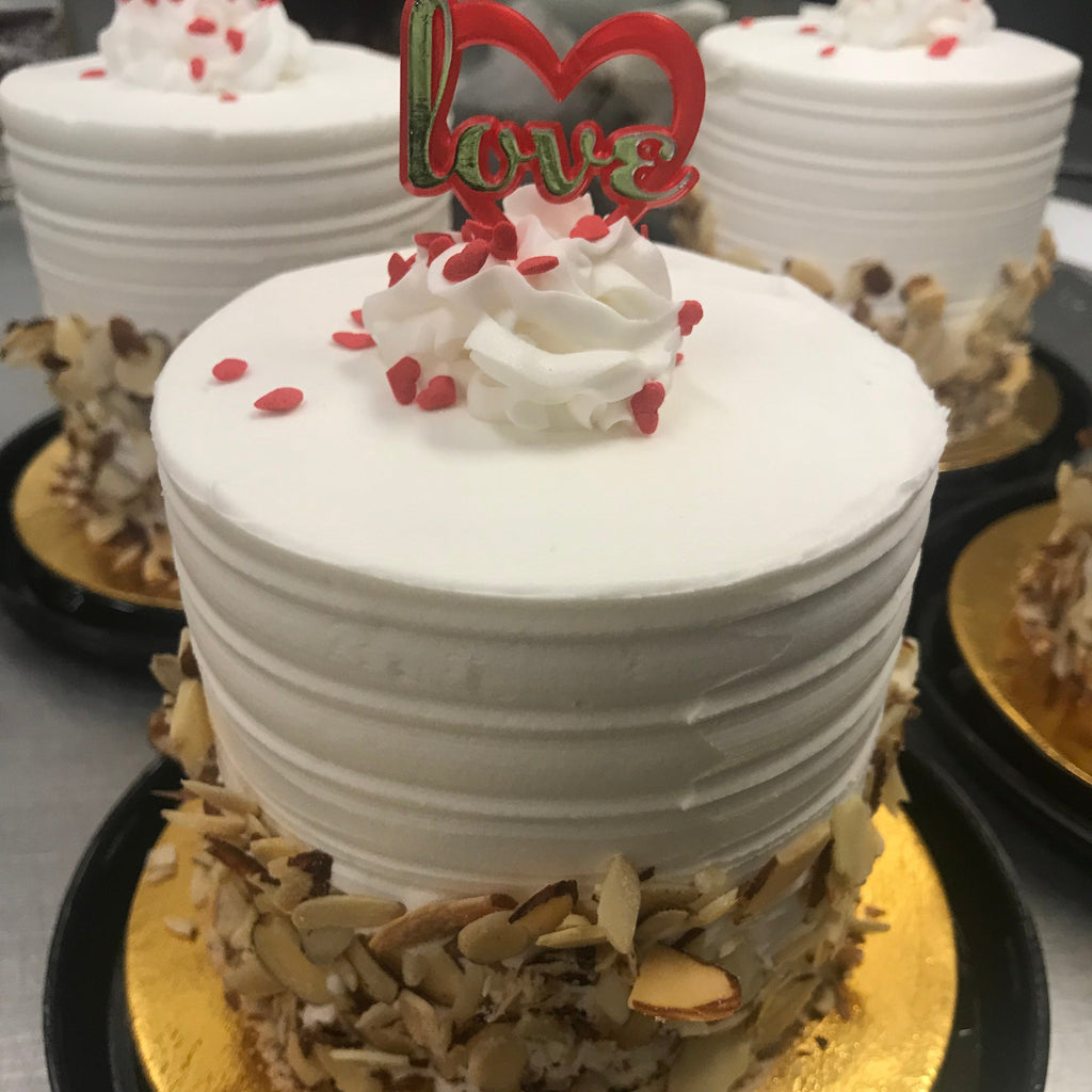 4" Sweetheart Gourmet Valentine Cake Almond Raspberry (Feb 1 - Feb 14 ONLY)