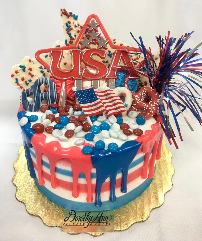 USA Explosion Drip 6" Cake