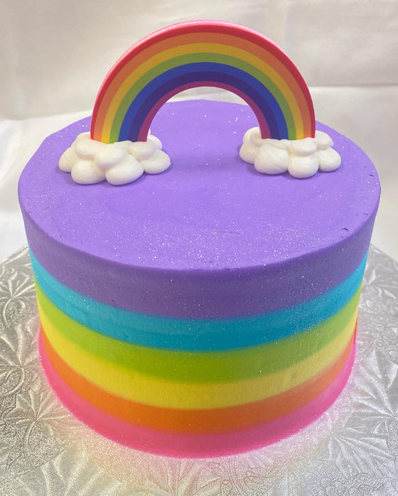 Rainbow Smear with Gumpaste Rainbow Cake (3 layer 6" round)
