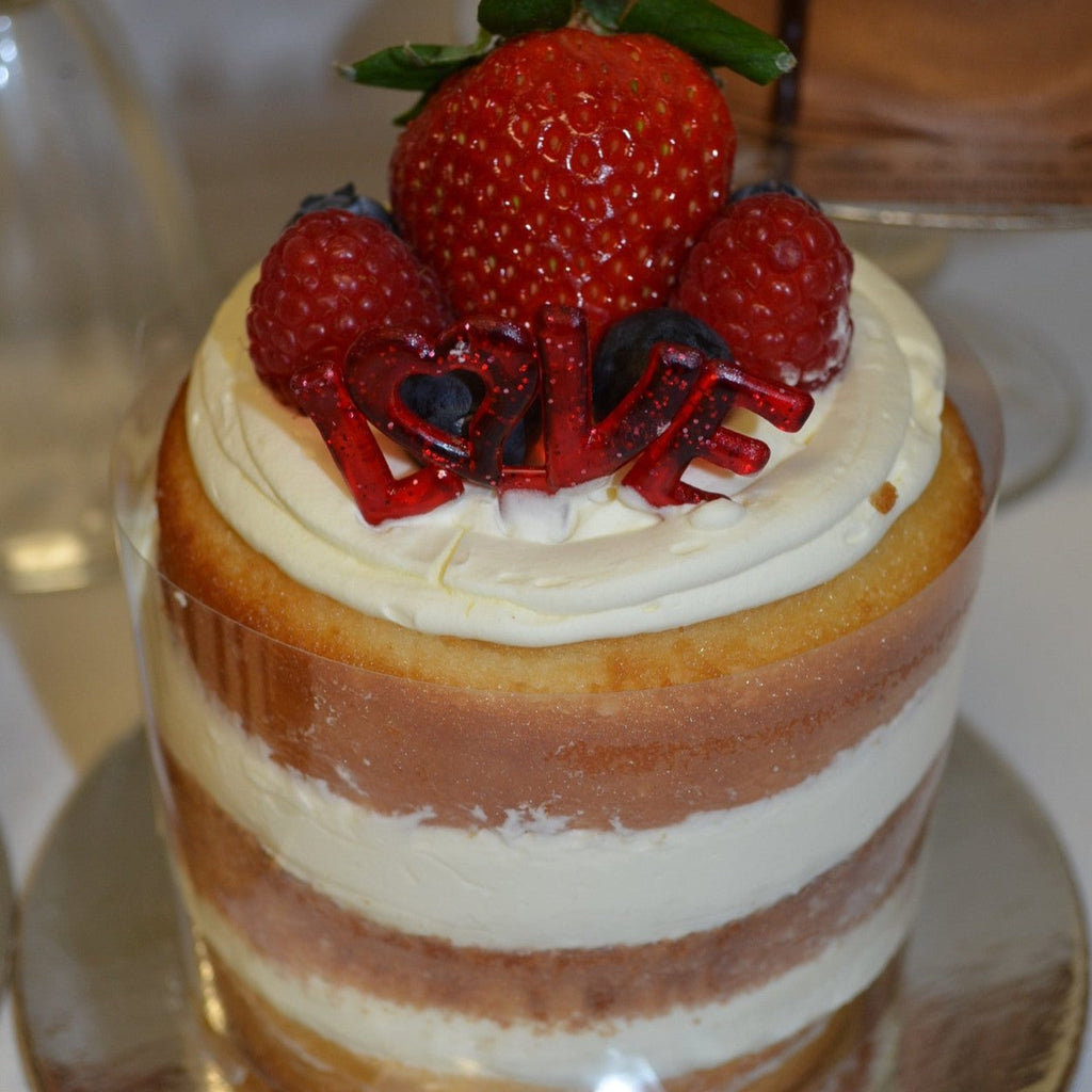 4" Sweetheart Gourmet Fresh Fruit Naked Cake (Feb 1-Feb 14 ONLY)