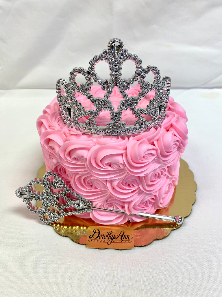 Country Rose with Tiara and Wand 6" Round Cake