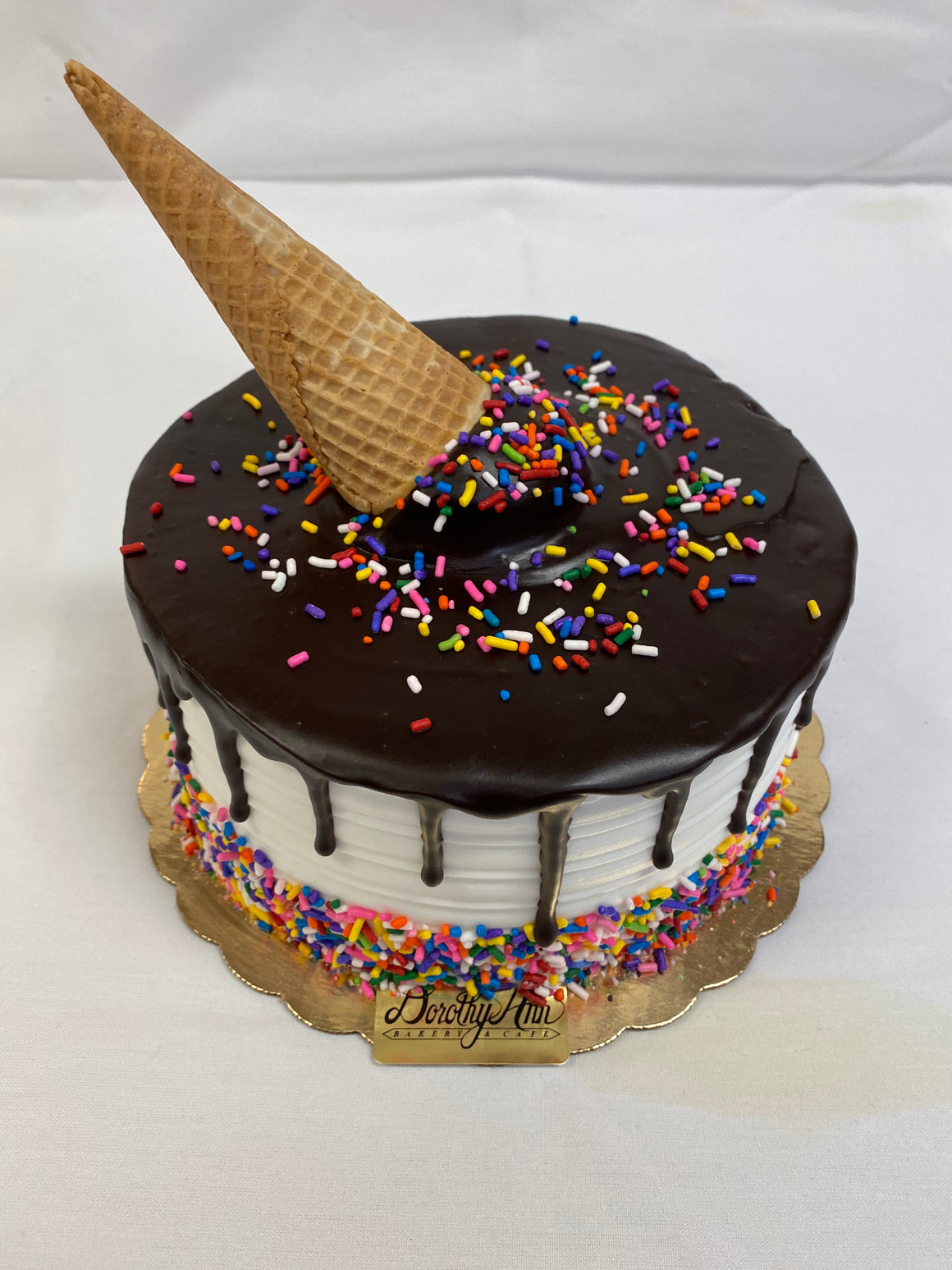 Ice Cream Cone Chocolate Drip 6" Cake