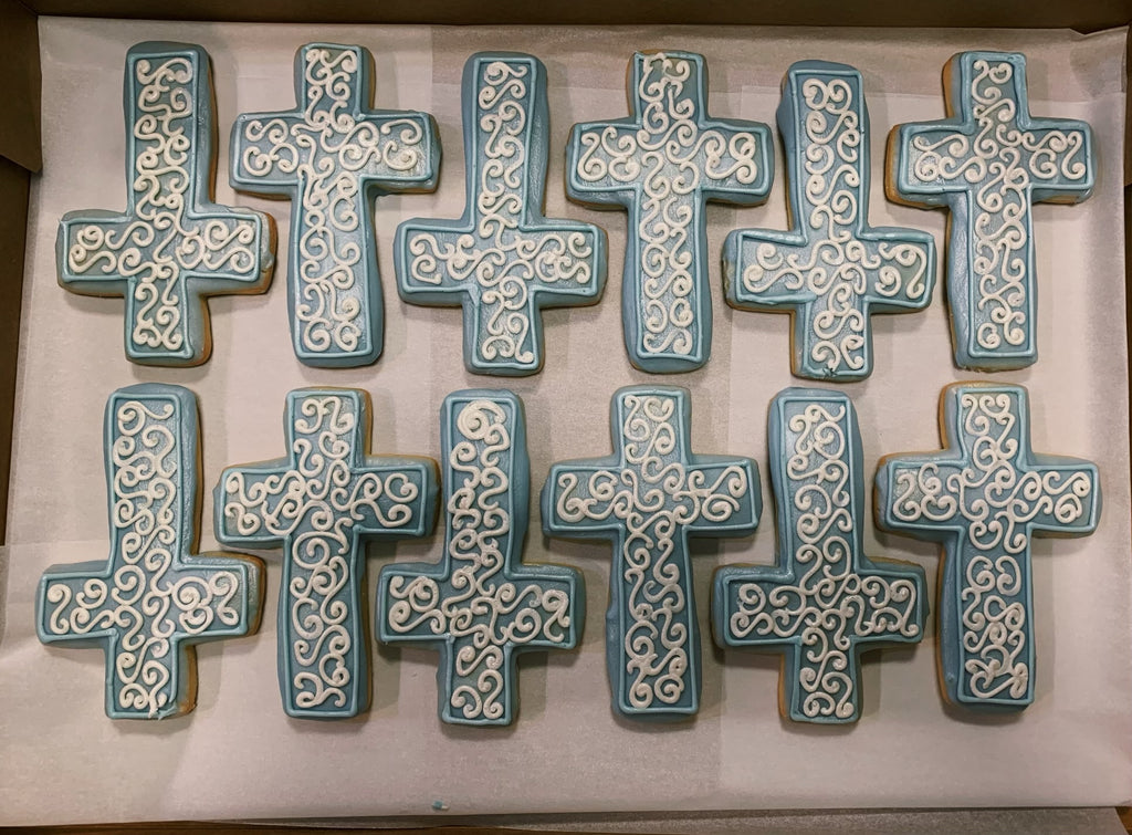 Dozen Cross Cookies with Colleen Design
