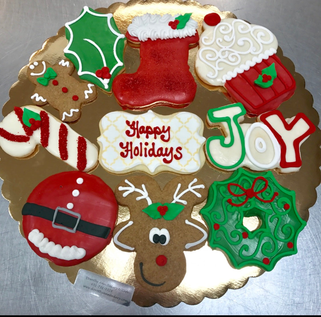 Merry & Bright Decorated Cookie Tray