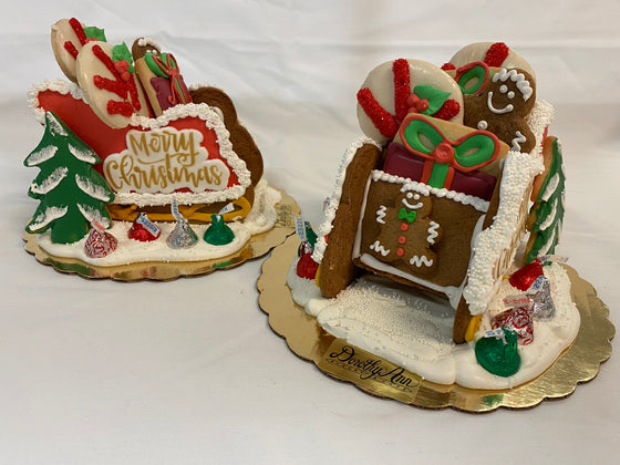 Ginger Bread Sleigh filled with cookies