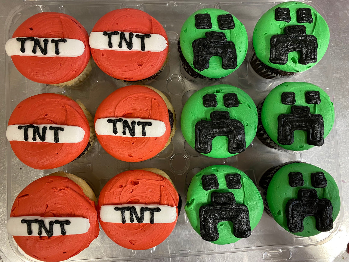 Dozen Minecraft Themed Cupcakes
