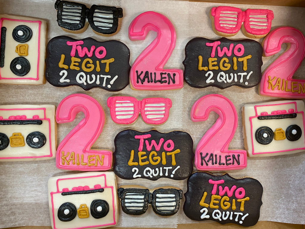 Dozen "2 Legit" Theme Cookies