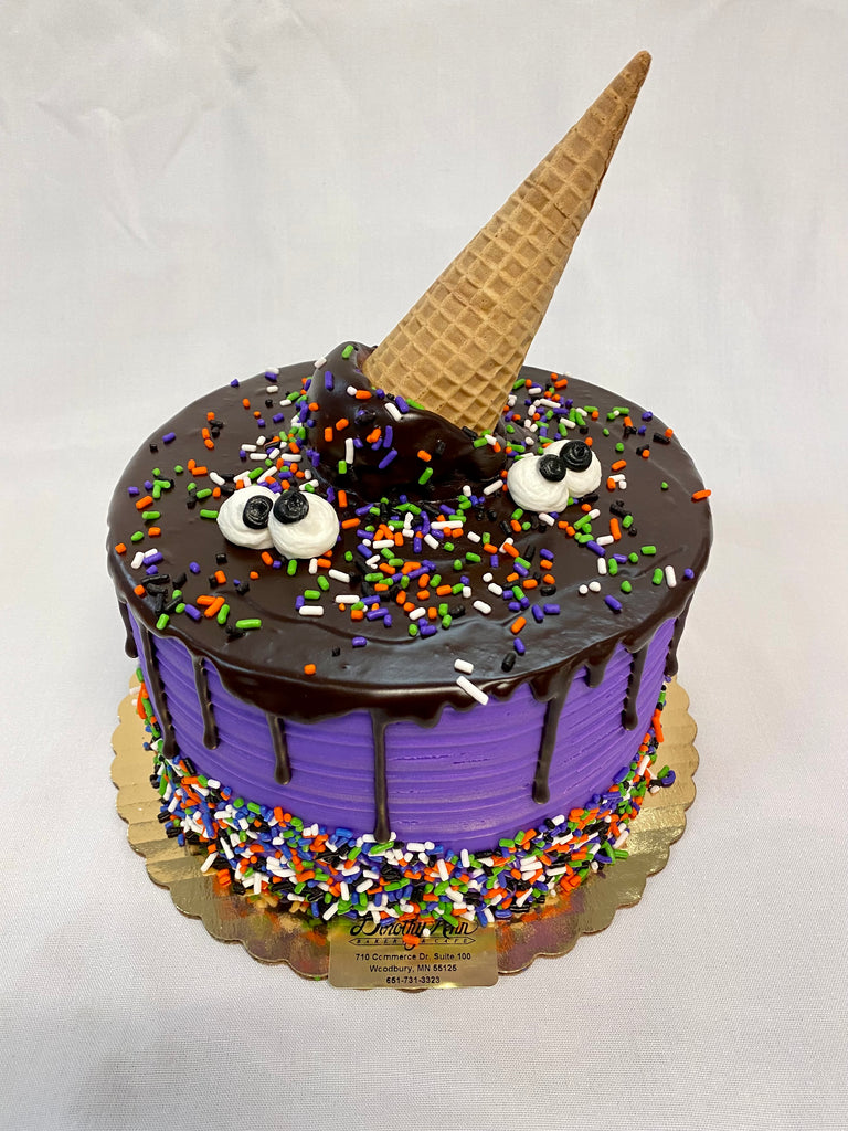 Halloween Ice Cream Cone 6" Drip Cake