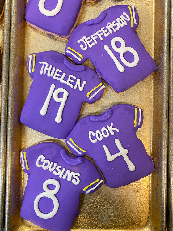 Vikings Football Jersey Decorated Cookie