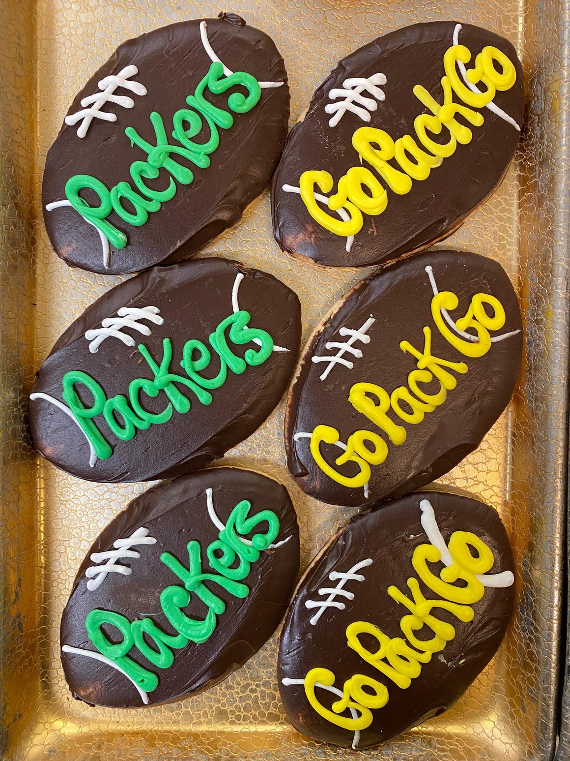 Football Decorated Cookie (Packers)