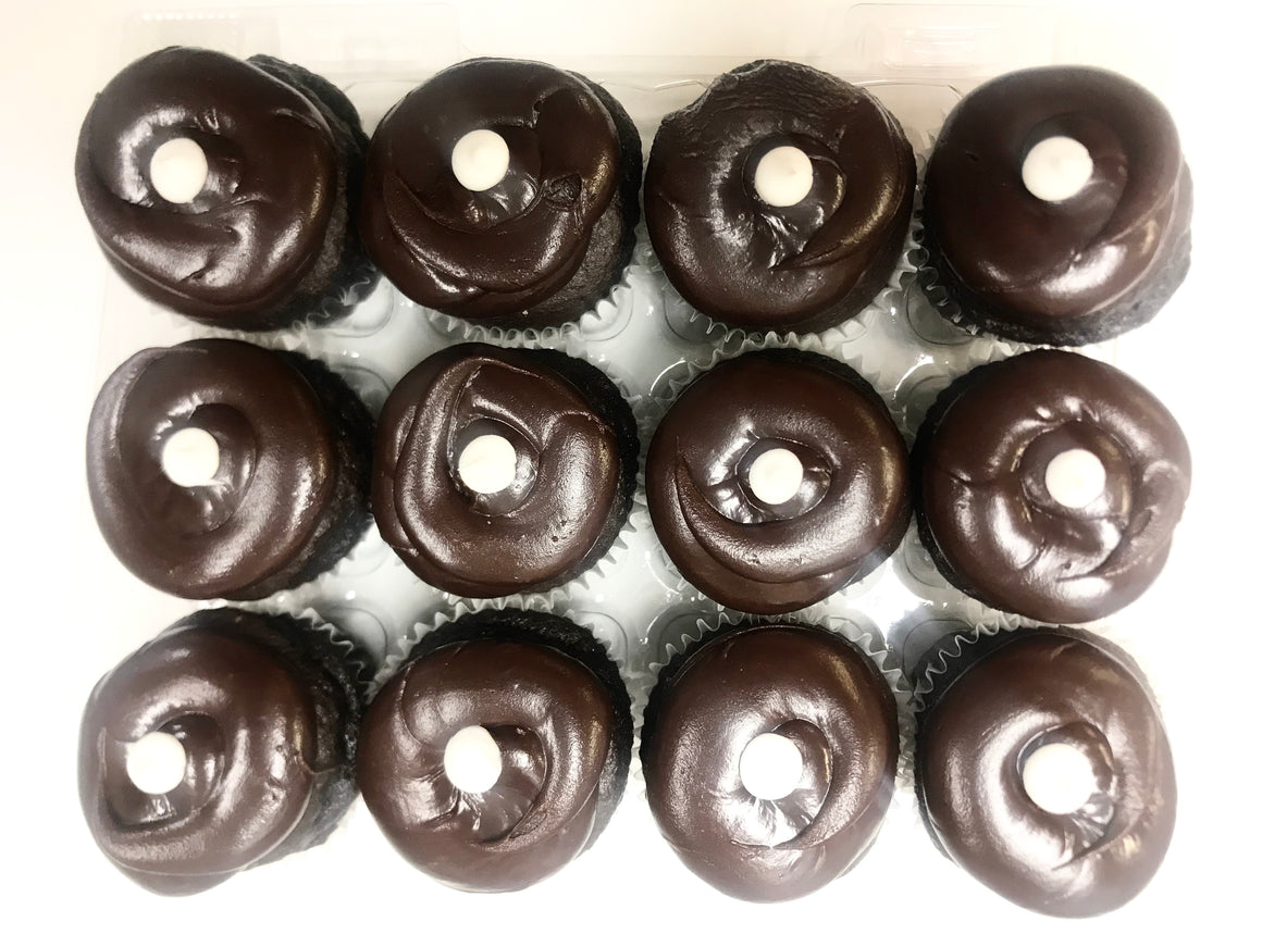 Mini Chocolate Cream Filled Cupcakes Dozen
