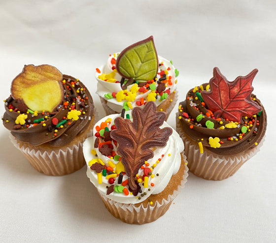 Thanksgiving Fall Leaves Cupcakes