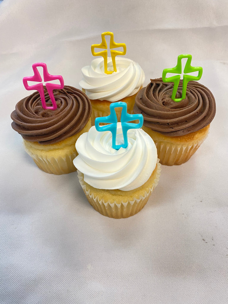 Religious Cupcakes - Colorful Crosses