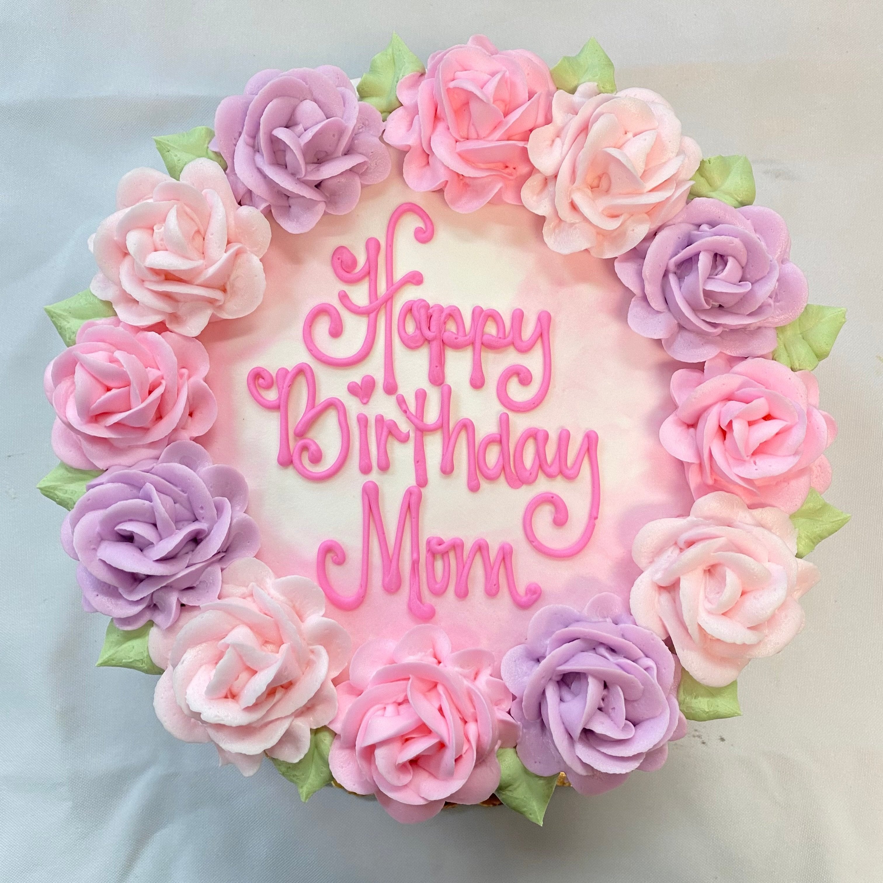 Birthday Cake With Roses Happy Birthday Pink Roses Cake
