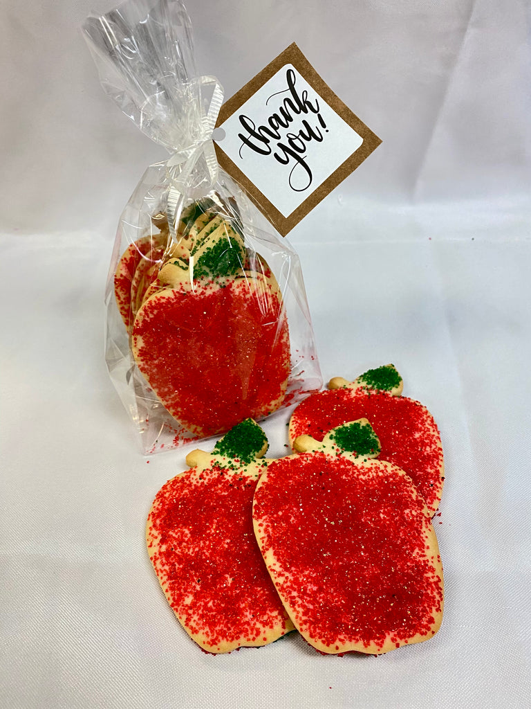 "Thank You" Sugared Apple Cookie 6 Pack with Gift Tag