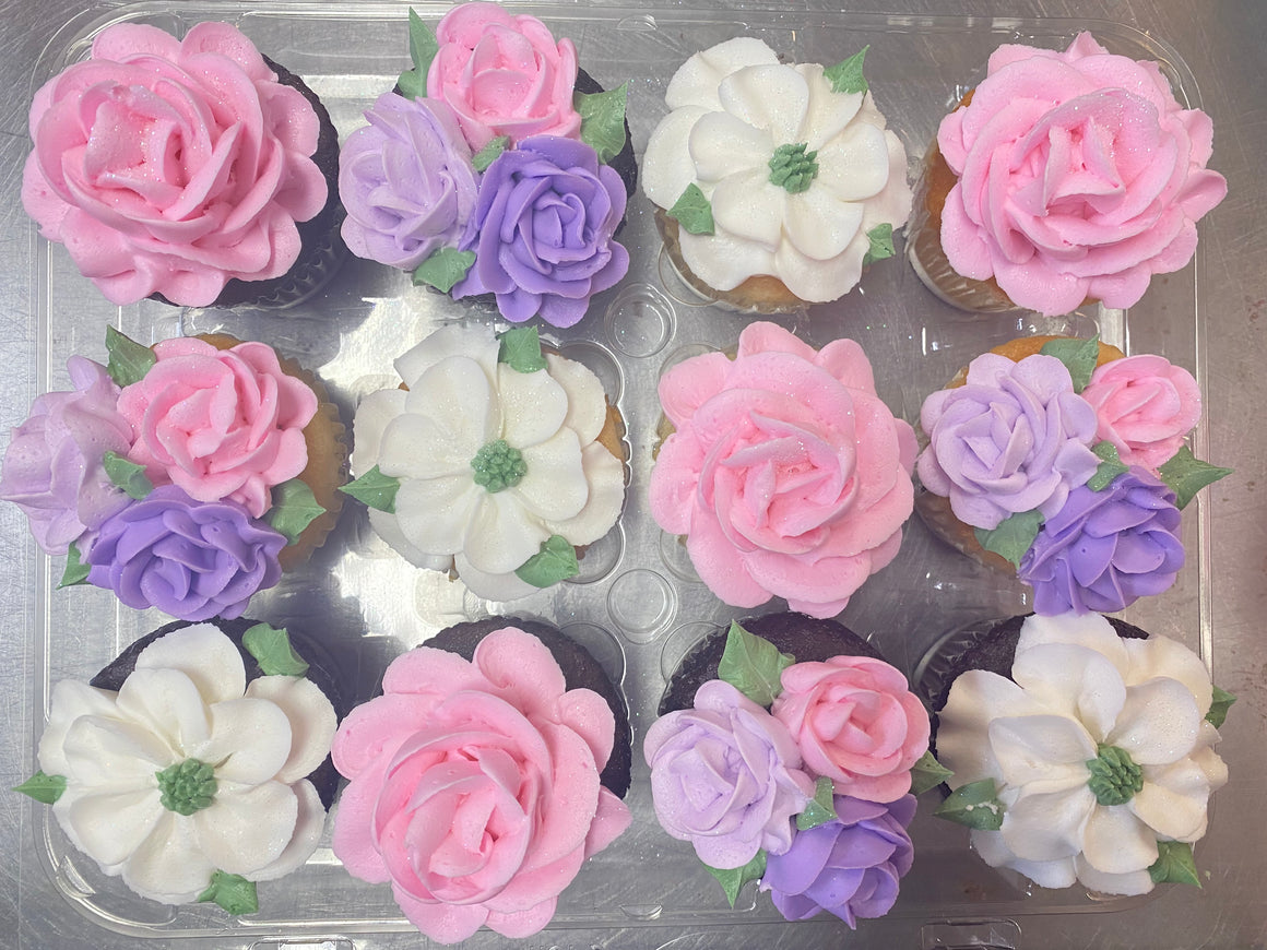 Floral Dozen Cupcakes